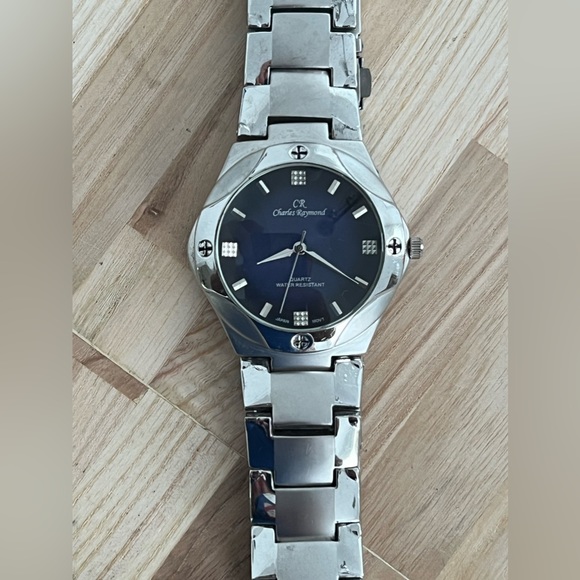 Charles Raymond Men’s Watch Stainless Bracelet Blue Dial - Picture 4 of 14